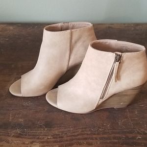 BC open toes wedge booties
